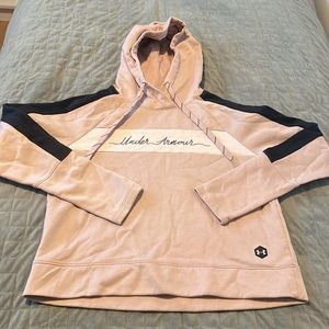 Under Armour Hooded Sweatshirt, Hoodie, Light Pink, Black, Size M